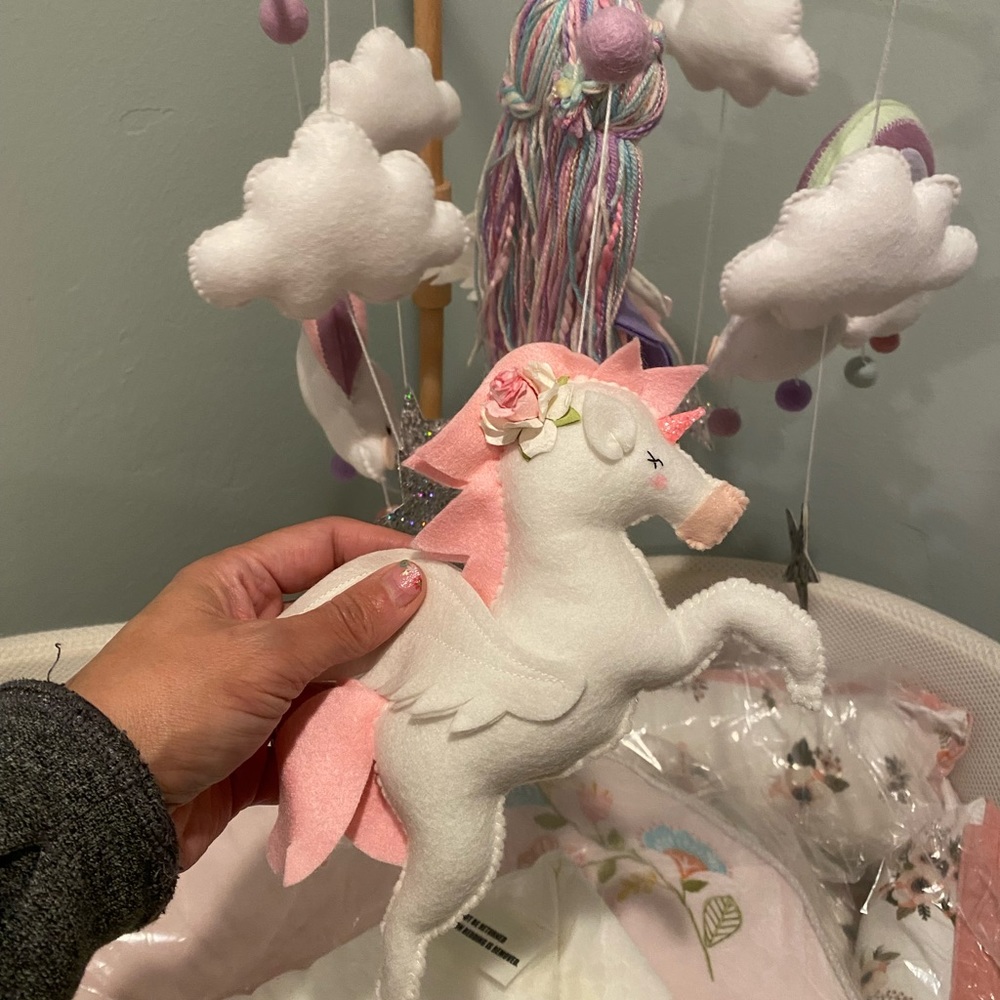 Handmade baby mobile unicorn mermaid dragon
